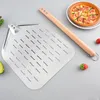 Pizzaschieber Perforiert, Pizzaschaufel, 12 Zoll Aluminium Produktbild-Vorschau 2