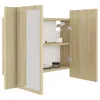 vidaXL Lustro łazienkowe LED szafka dąb sonoma 60x12x45 cm Podgląd zdjęcia produktu 7