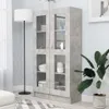 A tall, gray display cabinet with glass doors is shown in a room with a floor lamp and a potted plant. Anteprima dell’immagine prodotto