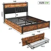 Gepolstertes Metallbett 140 x 200 cm mit Kopfteil, 4 Produktbild-Vorschau 7