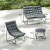 Outsunny Stahl Gartenmöbel Set 4 Personen wetterfest Produktbild-Vorschau 3