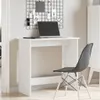 A white desk with a laptop and a black chair in a room. Podgląd zdjęcia produktu
