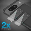 Two camera lens protectors are shown on top of a smartphone. Produktbild-Vorschau