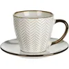 Tazza con piatto 210 ml in Vetroceramica bianca/oro Anteprima dell’immagine prodotto 1
