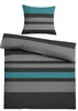 A pillow and a duvet cover with a striped pattern.