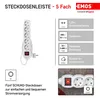 Presa EMOS a 5 vie con interruttore, 150 cm di cavo 1,5 mm, Anteprima dell’immagine prodotto 2