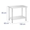 ROYAL Catering Nerezový pracovní stůl 100 x 60 cm Náhled obrázku produktu 6