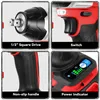 A collage of four close-up images showcasing different features of a cordless impact wrench. Voir les images du produit