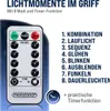 A remote control for a light string is shown, with a list of its 8 modes and a timer function. Náhľad obrázku produktu