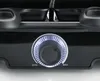 Close-up of a knob on a black grill with blue indicator lights, and part of the grill top visible. Voir les images du produit