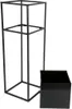 A black metal plant stand and a black planter box are shown against a white background. Produktbild-Vorschau