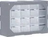 A grey multi-drawer organizer with clear plastic drawers. Produktbild-Vorschau