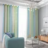 A living room scene with curtains, a sofa, and a coffee table. Produktbild-Vorschau