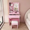 Make-up tafel met LED-verlichting en krukje, 60x38x132 cm, Productafbeelding-voorbeeld 10