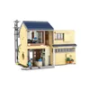 A detailed model of a Japanese tea shop constructed from building blocks, shown from the front. Produktbild-Vorschau