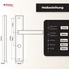 Technical drawing and measurement guide for a door handle. Produktbild-Vorschau