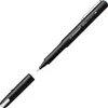 A black STABILO Fineliner pen with its cap removed, shown diagonally against a white background. Produktbild-Vorschau