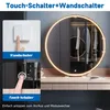 SONNI 80 x 80 x 3,5 cm Blanc Miroir de courtoisie rond avec Voir les images du produit 6