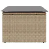 Gartenhocker mit Kissen Beige 55x55x37 cm Poly Rattan Produktbild-Vorschau 4
