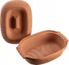 A terracotta roasting pot and its lid are shown against a white background. Voir les images du produit