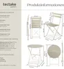 tectake® Bistrotisch Set Frieda, klappbar für 2 Personen Produktbild-Vorschau 5
