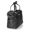 A black quilted handbag with a shoulder strap is shown from a side angle against a white background. Náhľad obrázku produktu