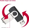 Hama USB-Stick Rotate, USB 2.0, 128 GB, Schwarz/Silber Produktbild-Vorschau 3