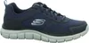 A side view of a navy blue Skechers athletic shoe. Voir les images du produit