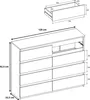 MRBLS_HOME Commode 8 tiroirs Blanc brillant / Chêne Wotan Voir les images du produit 3