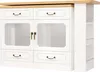 A white cabinet with glass doors and wooden top, shown against a white background. Anteprima dell’immagine prodotto