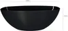 A black elliptical planter with dimensions indicated. Voir les images du produit