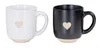 2er Set Steingut Tassen Schwarz Weiß 300ml Herz Produktbild-Vorschau 1