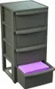 Niedrige Kommode 4 Schubladen 39 x 38,5 x H 80,5 cm Braun - Produktbild-Vorschau 7