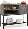 COSTWAY Armoire bar avec casiers à vin et étagères, armoire Voir les images du produit 1