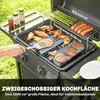 Outsunny Gasgrill 5 KW 2 Brenner BBQ Grillwagen Edelstahl Produktbild-Vorschau 5