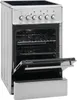 A freestanding electric stove with its oven door open, showing the interior. Anteprima dell’immagine prodotto