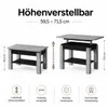 ASTRA Couchtisch ausziehbar & höhenverstellbar 110–150 × 68 Produktbild-Vorschau 3