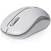 A white wireless optical mouse with gray accents is shown from a diagonal angle against a white background. Anteprima dell’immagine prodotto