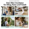 Handventilator mit Akku 3 Windstufen, 10 Stunden Laufzeit, Produktbild-Vorschau 2