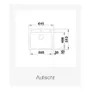 A technical drawing of a sink with dimensions indicated. Anteprima dell’immagine prodotto