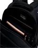 The inside of a black backpack is shown, with a laptop and a notebook visible. Produktbild-Vorschau