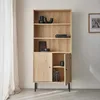 Libreria in legno e metallo nero a 2 ante, Marrone naturale Anteprima dell’immagine prodotto 3