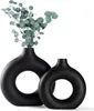 CEMABT Handmade Vase Noir mat Céramique pour déco Lot de 2 Voir les images du produit 1