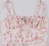 ASKSA Femme Eté y Sans Manches Spaghetti Boho Fleurs Robe Voir les images du produit 3