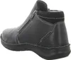 A black leather boot is shown from the side and back. Voir les images du produit