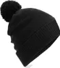 A black beanie with a pom-pom on top, shown against a white background. Anteprima dell’immagine prodotto