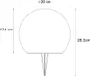 A technical drawing of a solar outdoor lamp with dimensions indicated. Produktbild-Vorschau