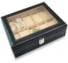 Černý box na hodinky na 10 kusů hodinek Organizér na 10 ks Náhľad obrázku produktu 3