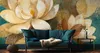 Muralo XXL Vlies FOTOTAPETE Bemalte Magnolien ABSTRAKT (B) Produktbild-Vorschau 4