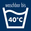 A graphic showing a washing machine symbol with text indicating washability. Produktbild-Vorschau